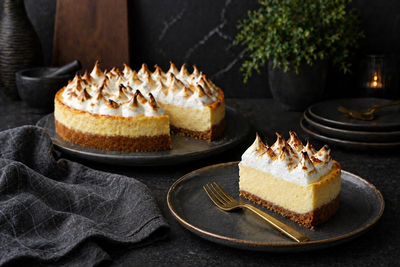 Cloud-Kissed Lemon Meringue Cheesecake