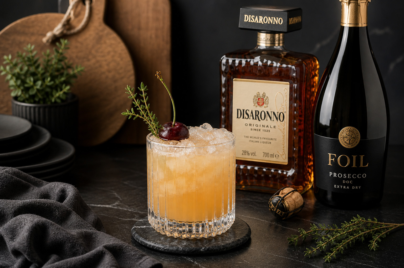 Amaretto Afterglow Spritz Mocktail Amaretto Afterglow Spritz Mocktail