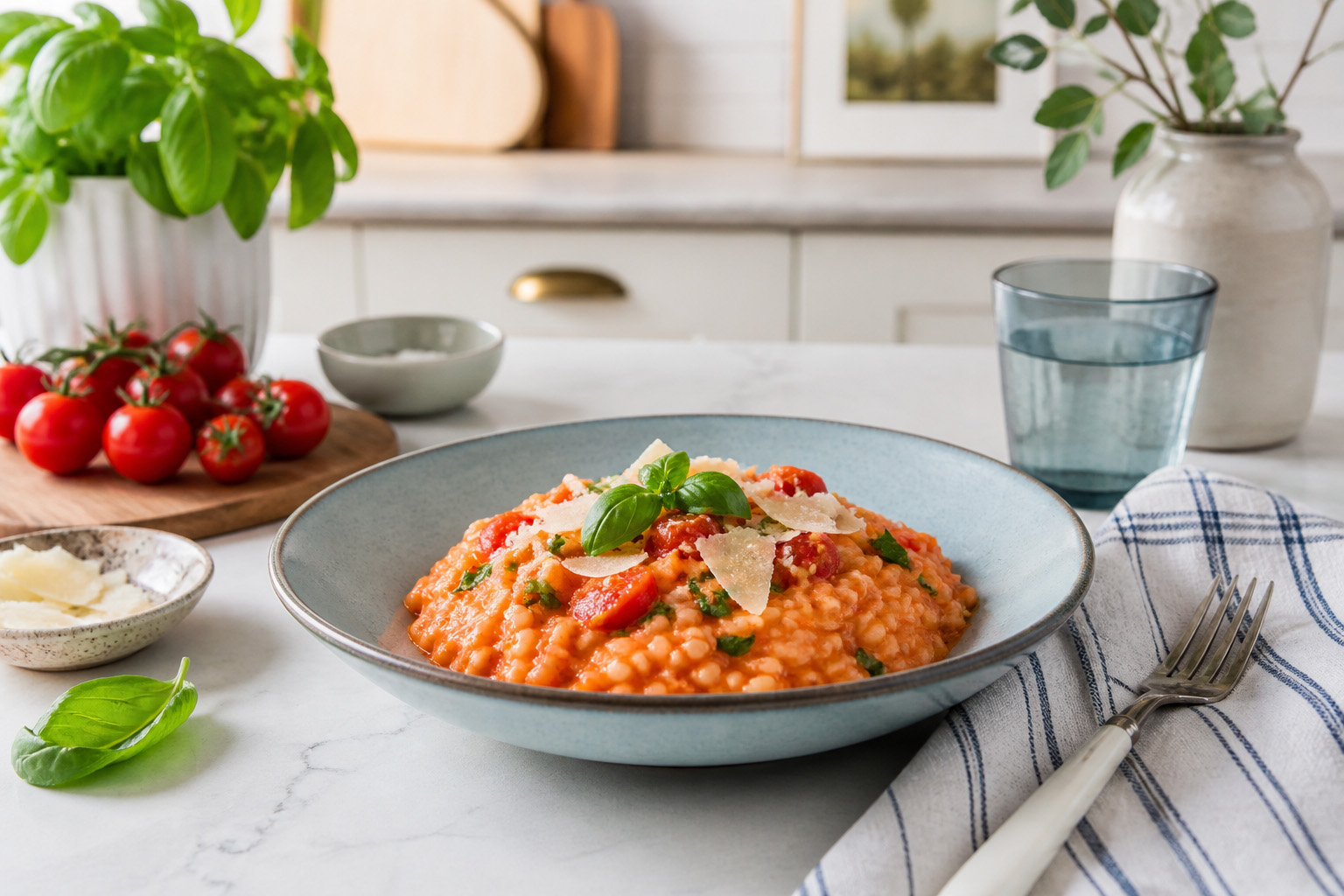 Crimson-Tomato-Torn-Basil-Risotto