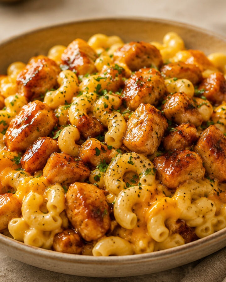 Honey-Glazed Chicken with Black Pepper Macaroni Cheese