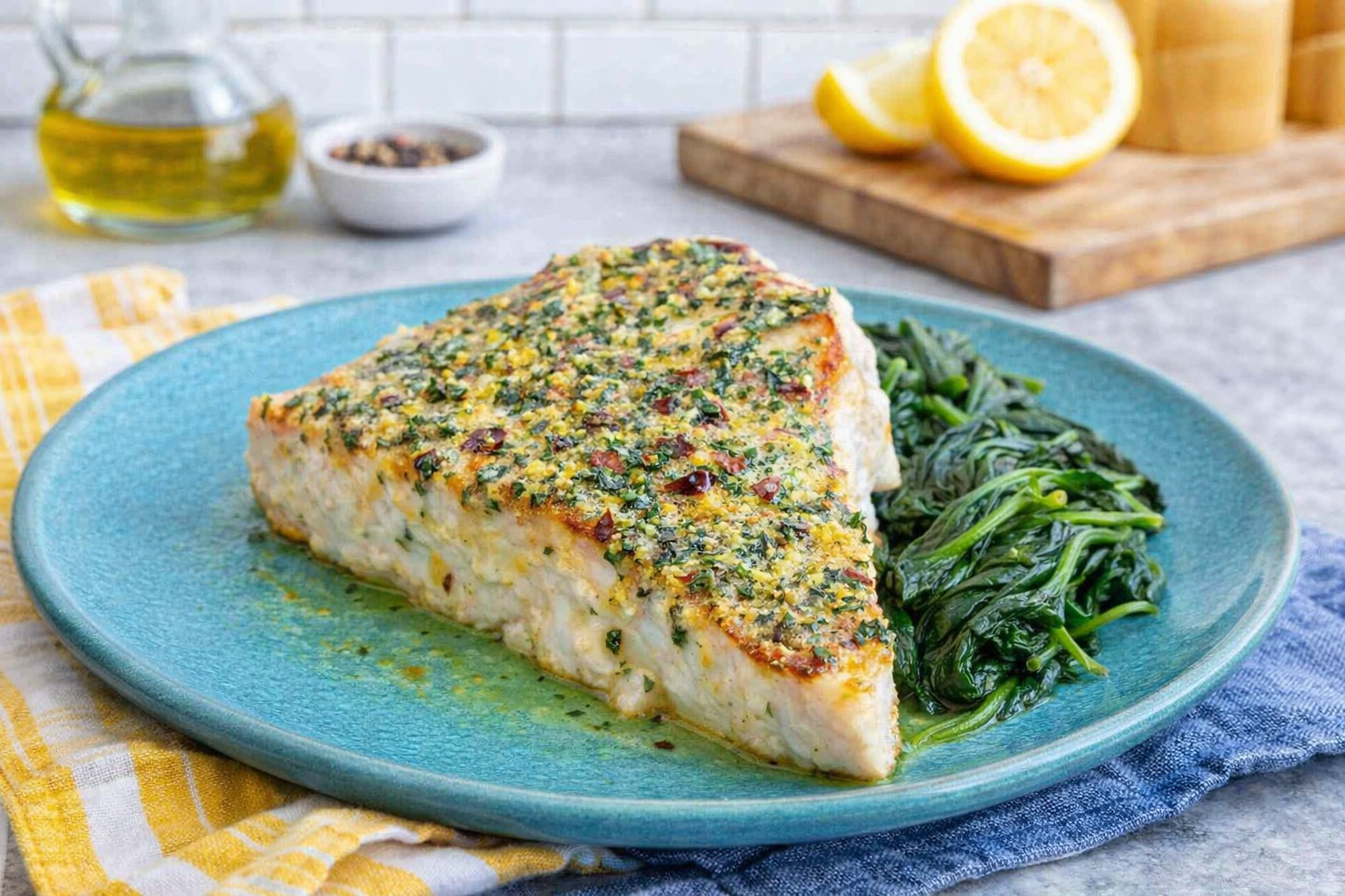 Pan-Seared-Swordfish-with-Fragrant-Ginger-and-Garlic