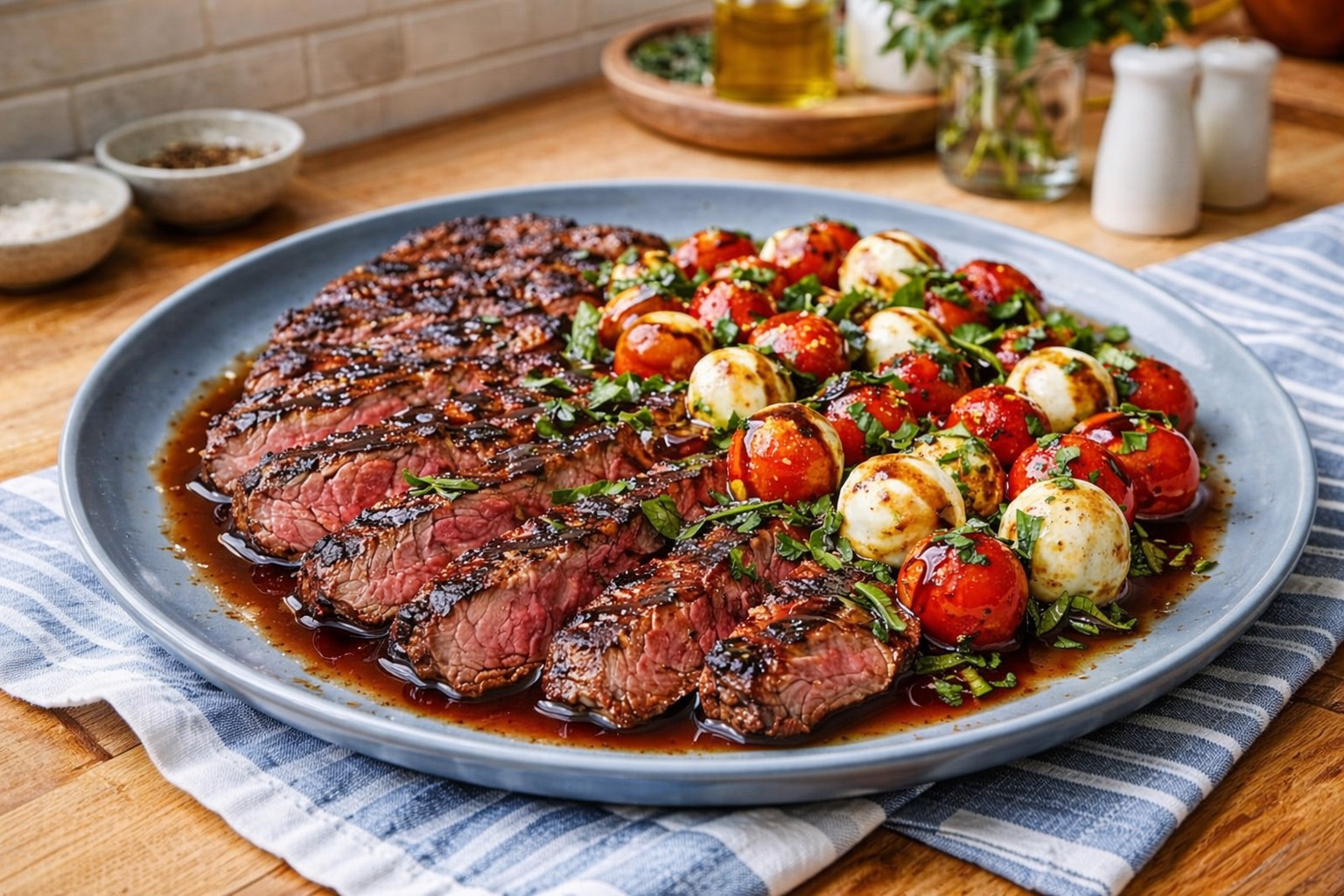 Rustic-Grilled-Flank-Steak-with-Caprese-and-Balsamic Rustic-Grilled-Flank-Steak-with-Caprese-and-Balsamic