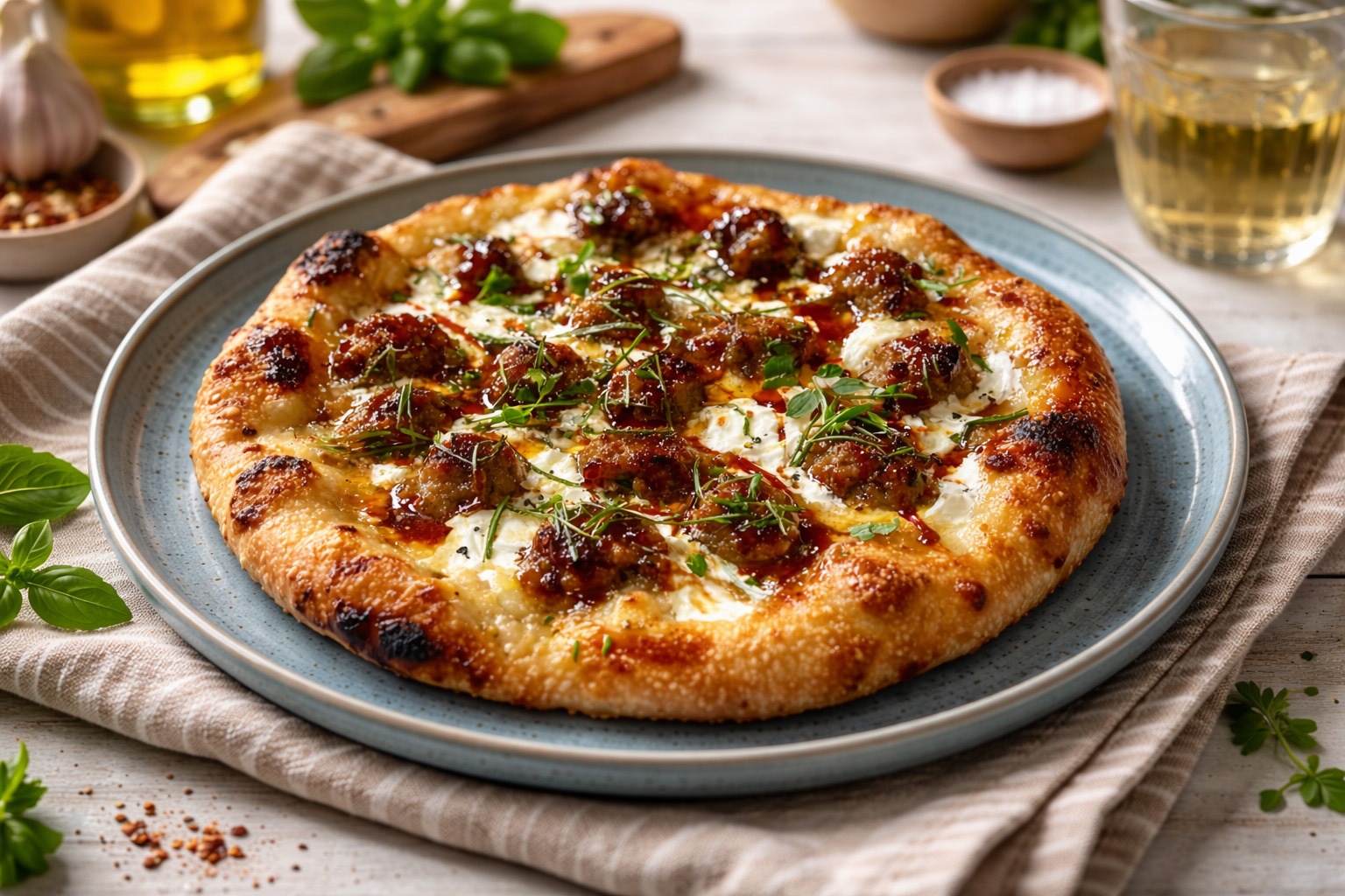 Sausage-Ricotta-Pizza-with-a-Gloss-of-Fiery-Honey-2