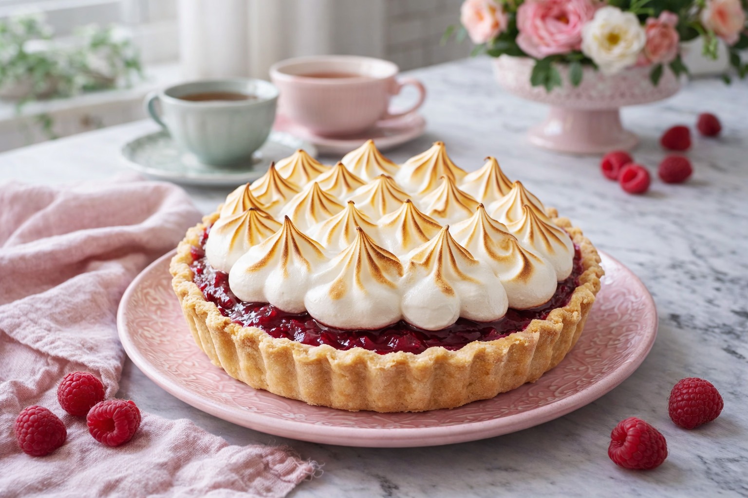 A-Soft-Raspberry-Clouded-Meringue-Pie