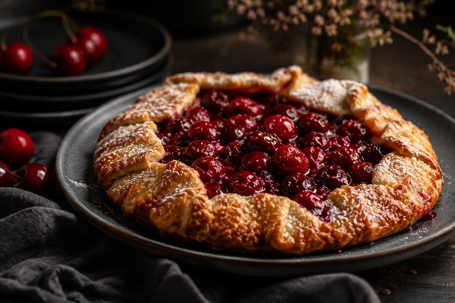 Rustic Cherry Galette with Vanilla & Almond Rustic Cherry Galette with Vanilla & Almond