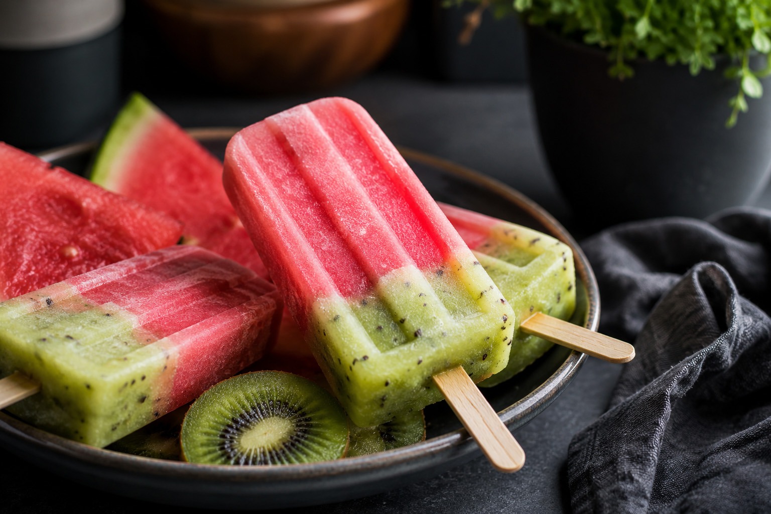 Summer Watermelon & Kiwi Ice Pops