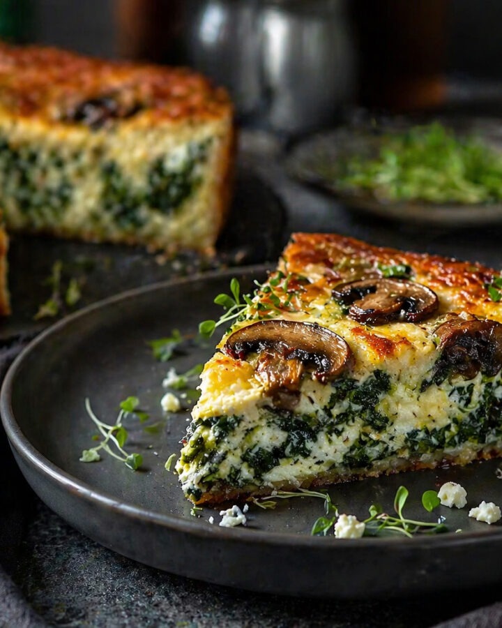 Creamed Spinach and Woodland Mushroom Quiche