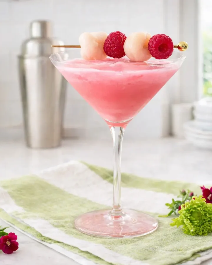 Lychee Martini with Elderflower Blossom