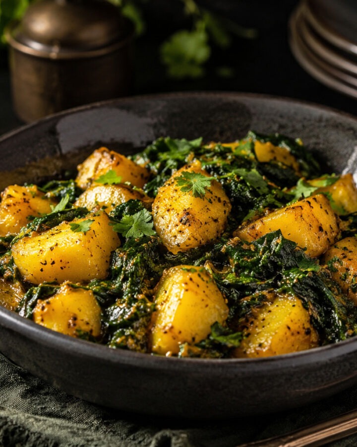 Slow-Spiced Saag Aloo with Golden Potatoes